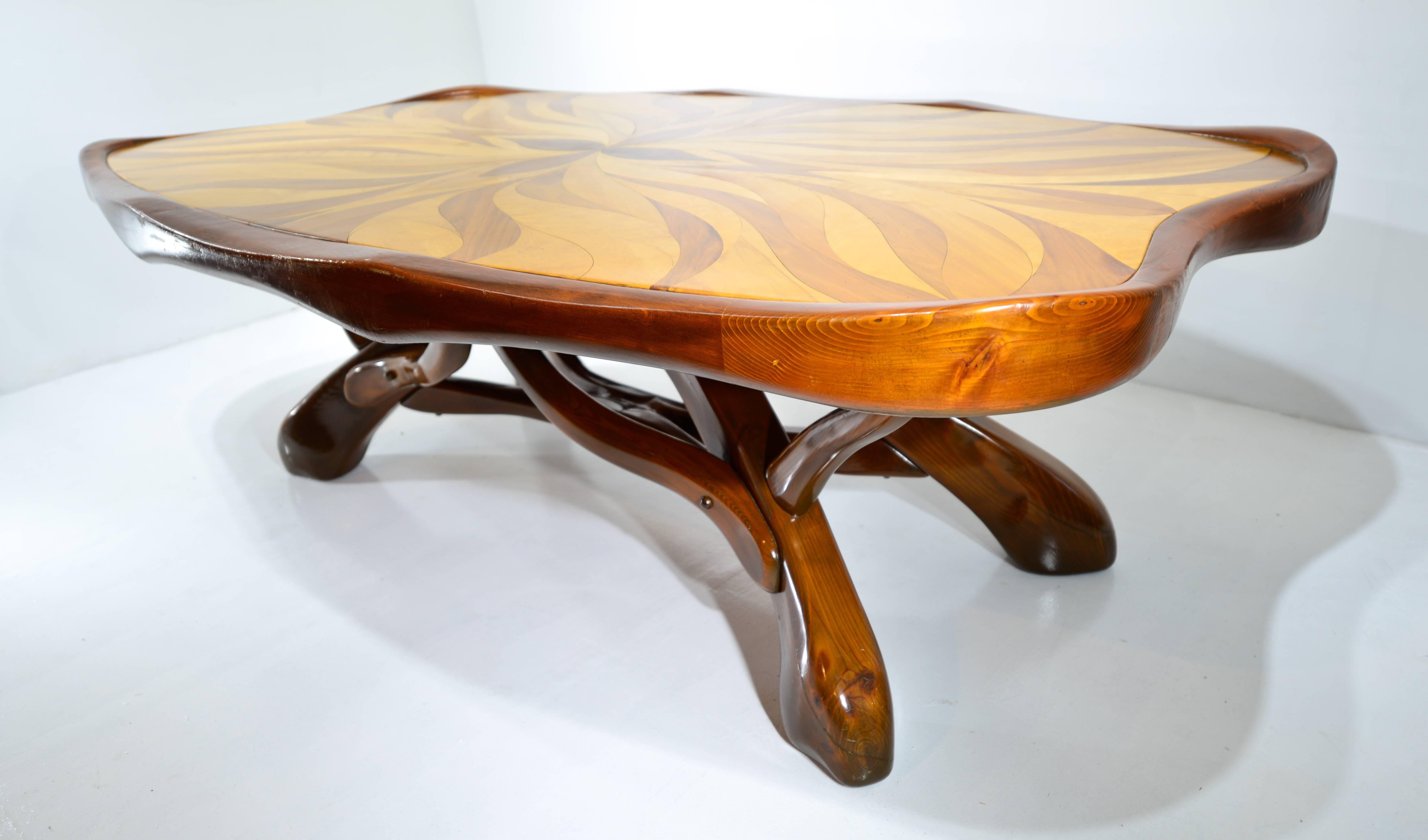 Marquetry dining table.