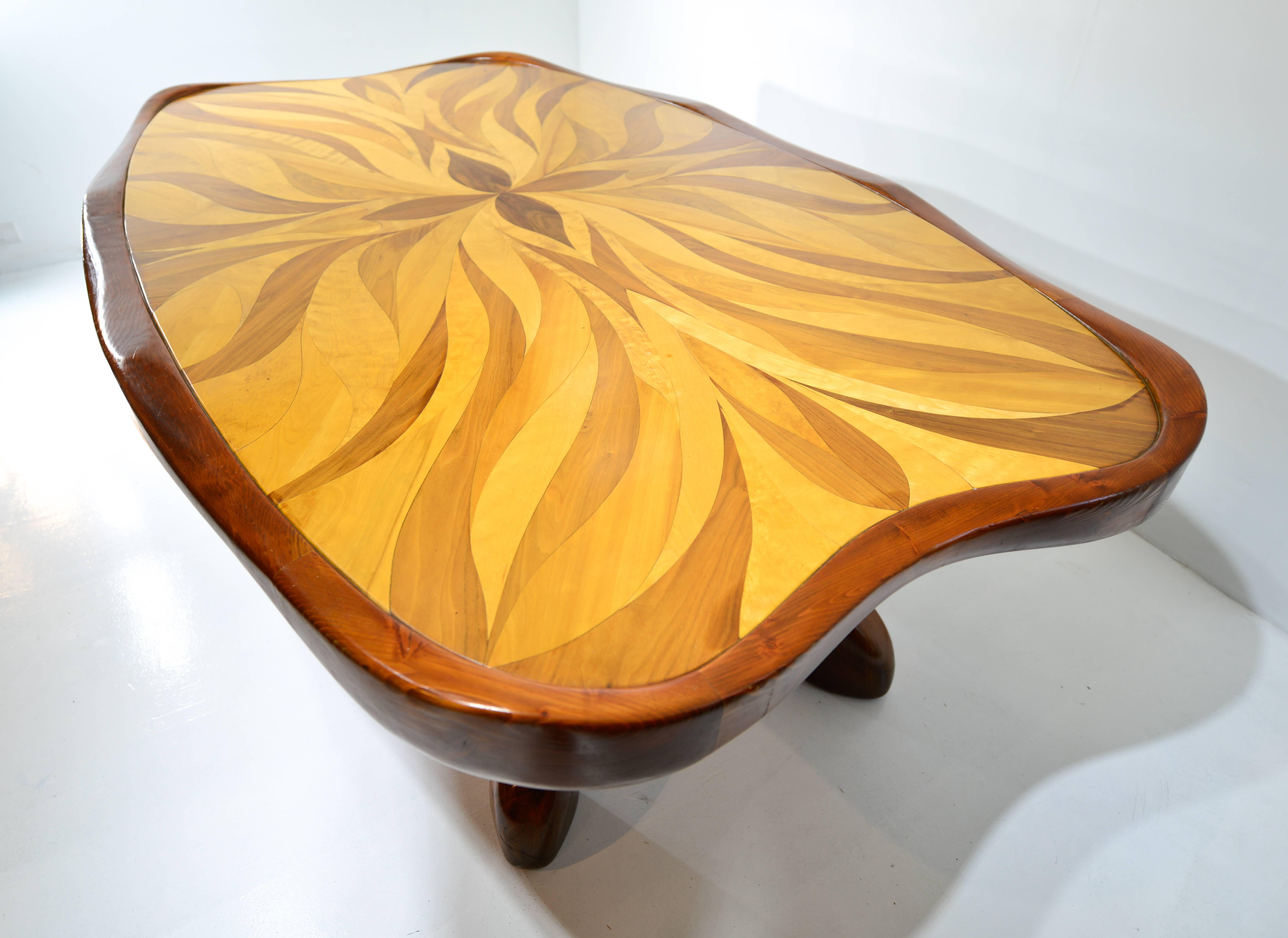 Late 20th Century Marquetry Dining Table For Sale