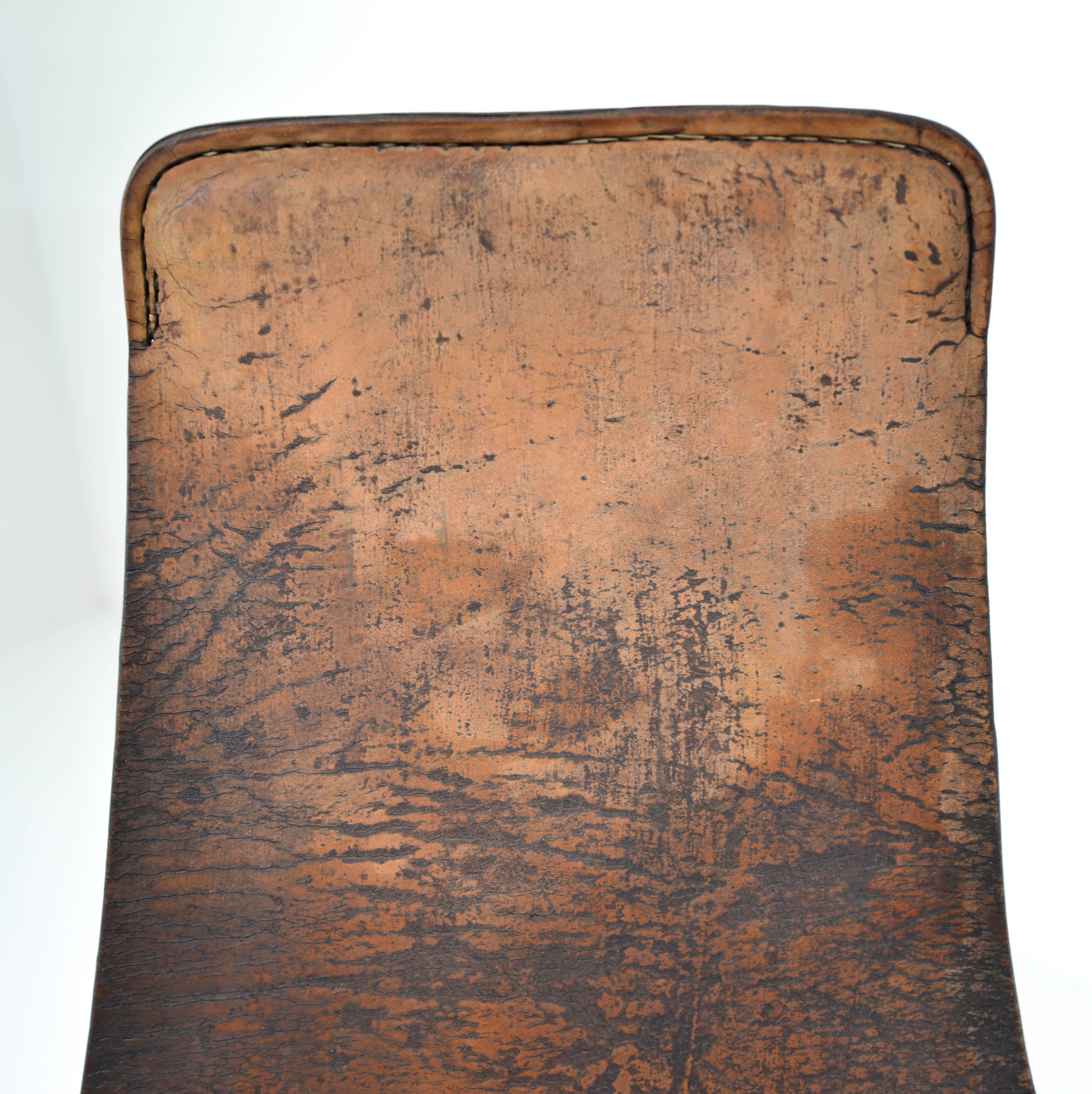 William Katavolos Swiveling Leather Sling Chair 3