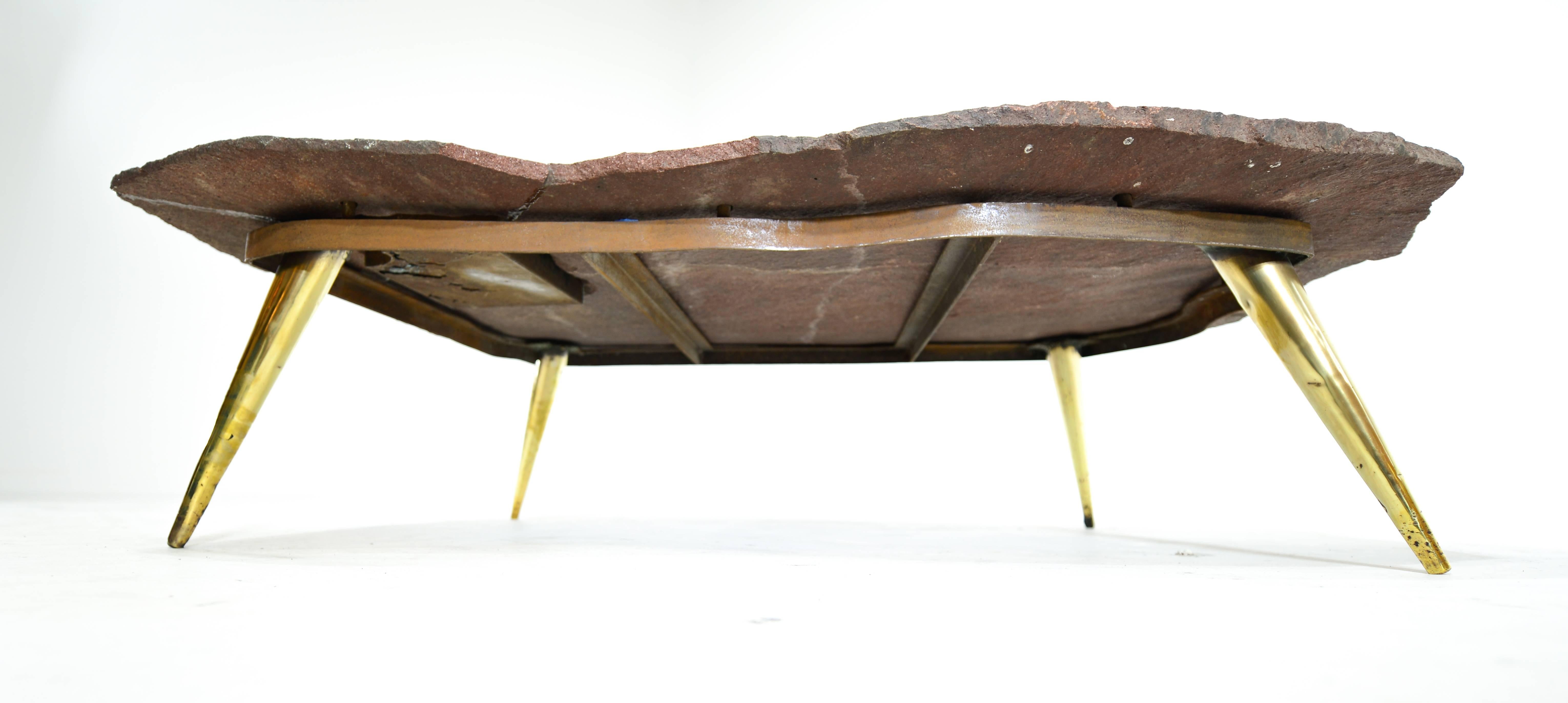 Central American Stone Top Coffee Table For Sale