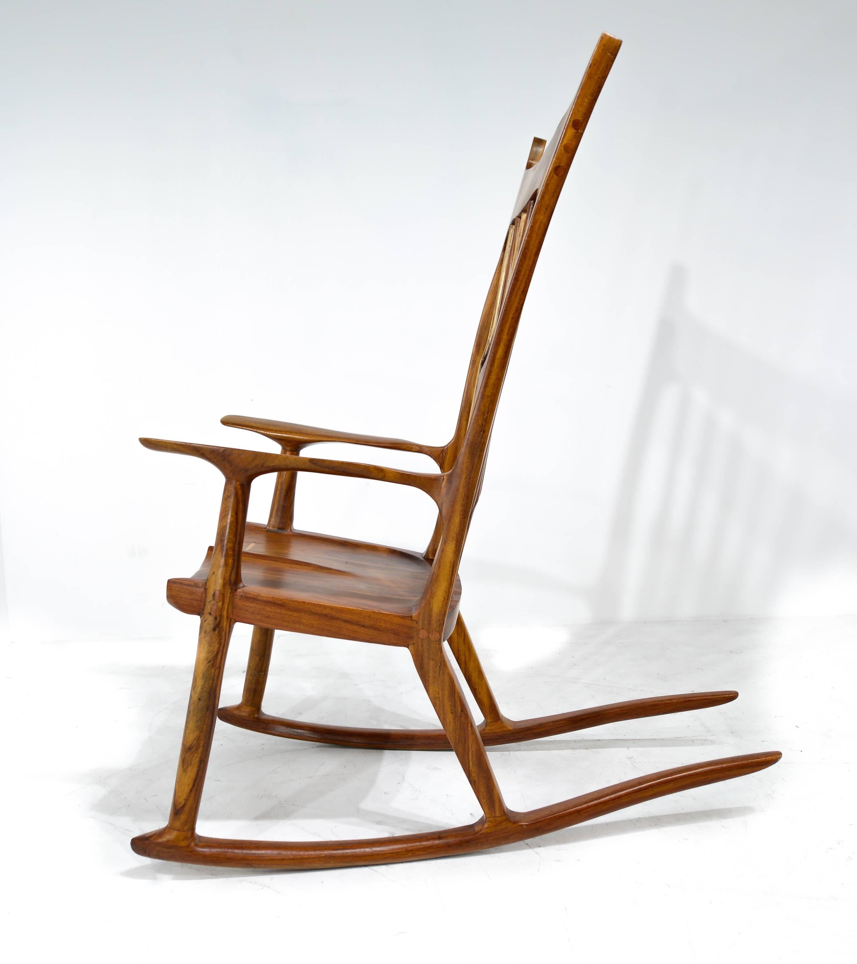Late 20th Century Rocking Chair, in the Manner of Sam Maloof For Sale