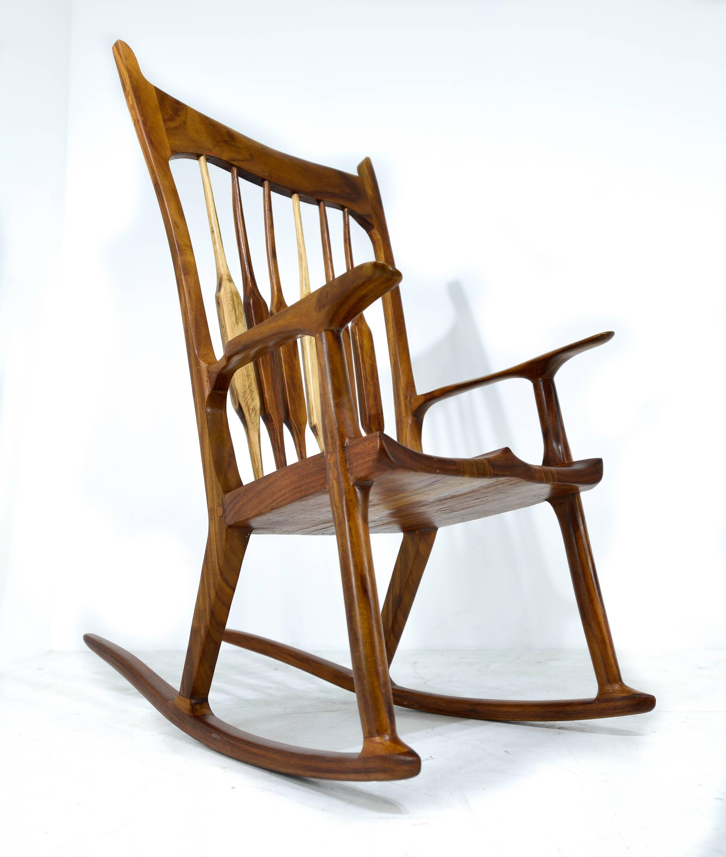 Walnut Rocking Chair, in the Manner of Sam Maloof For Sale