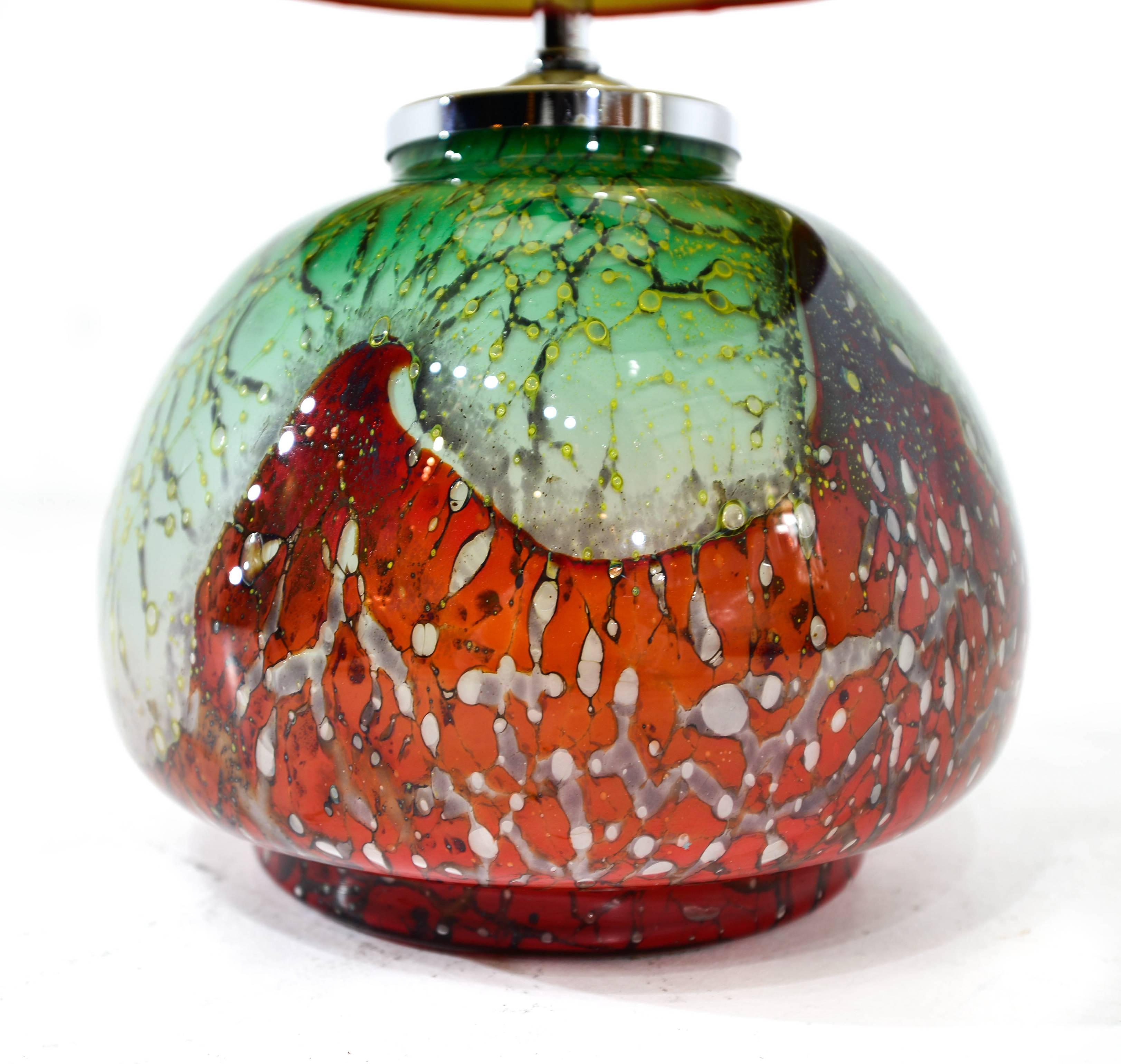 Czech Colorful Murano Table Lamp For Sale
