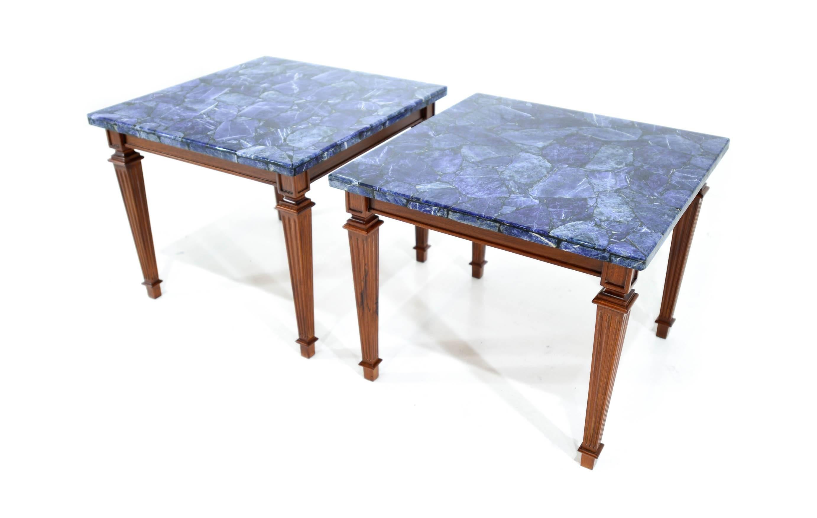 Mid-20th Century Pair of Robert and Mito Block Side Tables