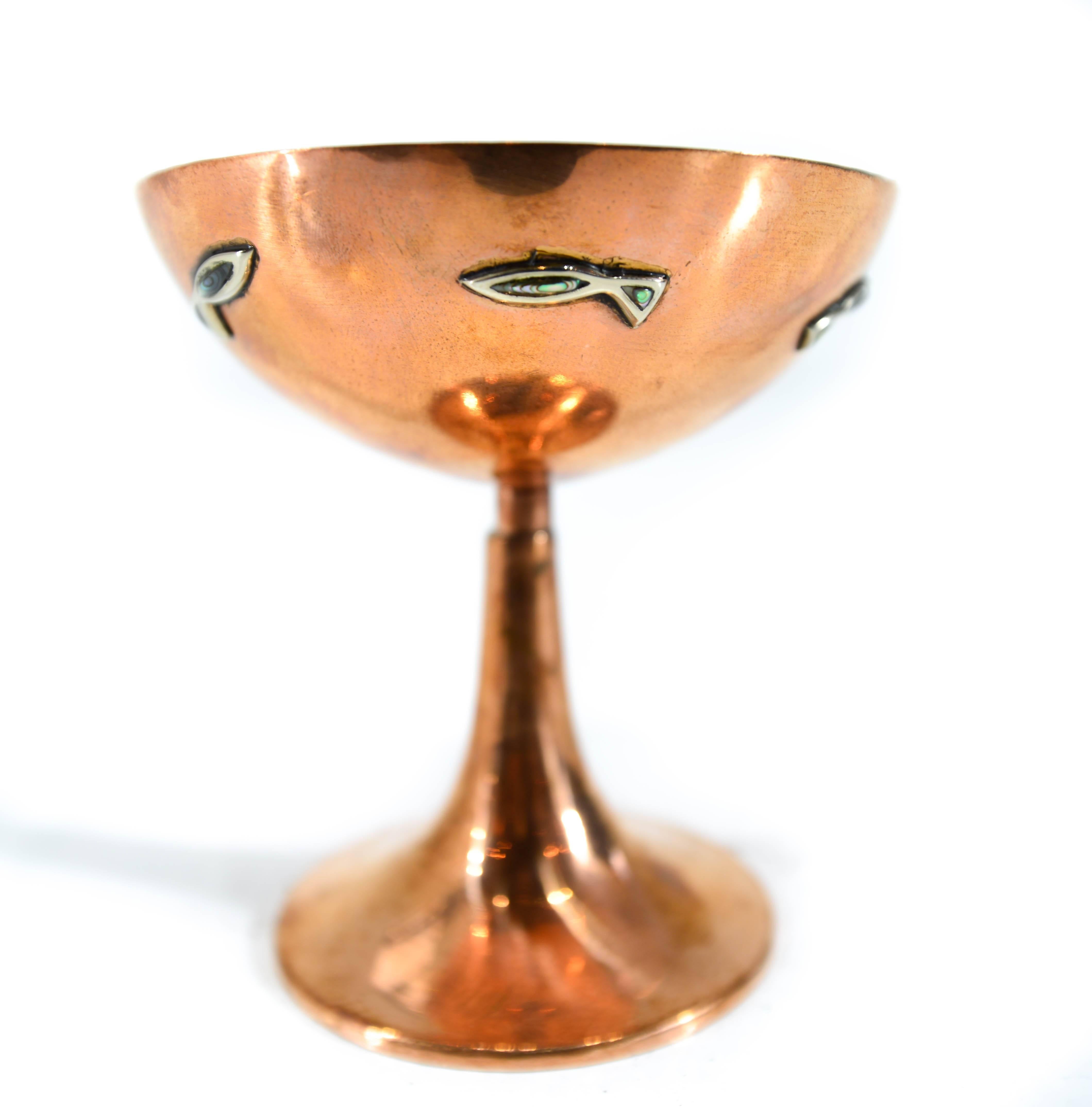 Mid-20th Century Los Castillo, Set of Six Copper Goblets For Sale
