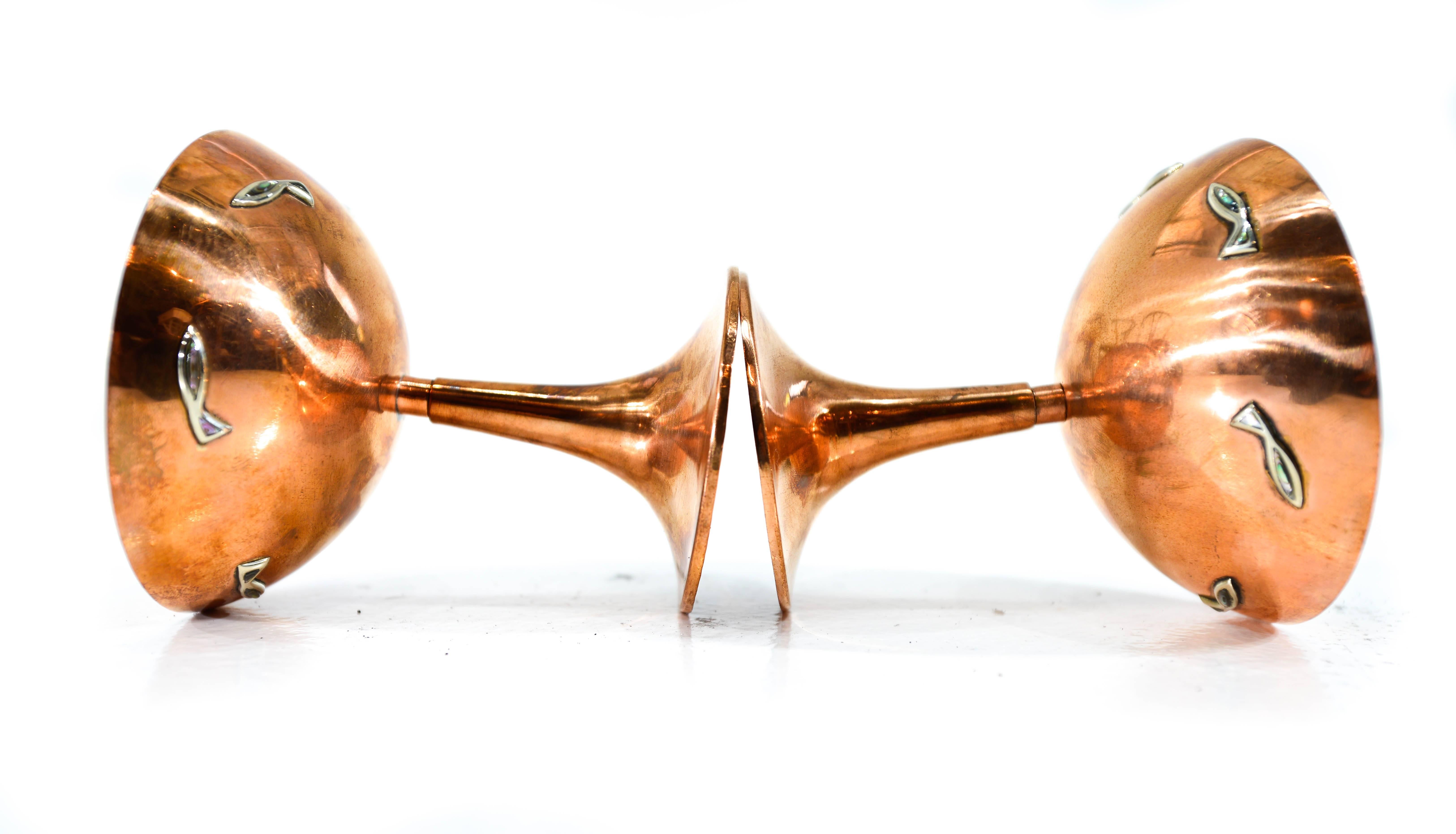 Los Castillo, Set of Six Copper Goblets For Sale 1
