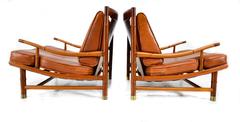 Pair of Frank Kyle Armchairs with Maggie Howe Enamel Detail