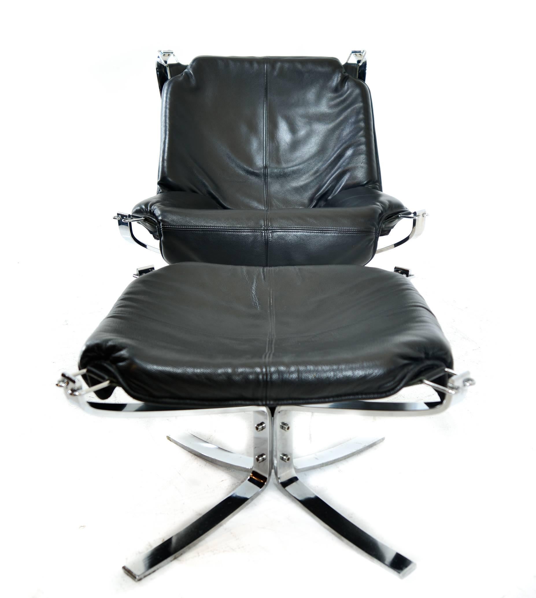 Norwegian Sigurd Resell Falcon Chair with Ottoman