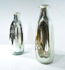 Set of Large Mercury Glass Mexican Vases