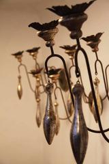 Set of Five Fine Italian Candlesticks, Sconces, Wood and Metal