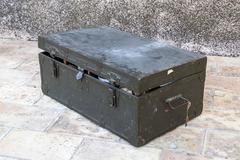 1950s, Full Military Chest, Painted Wood