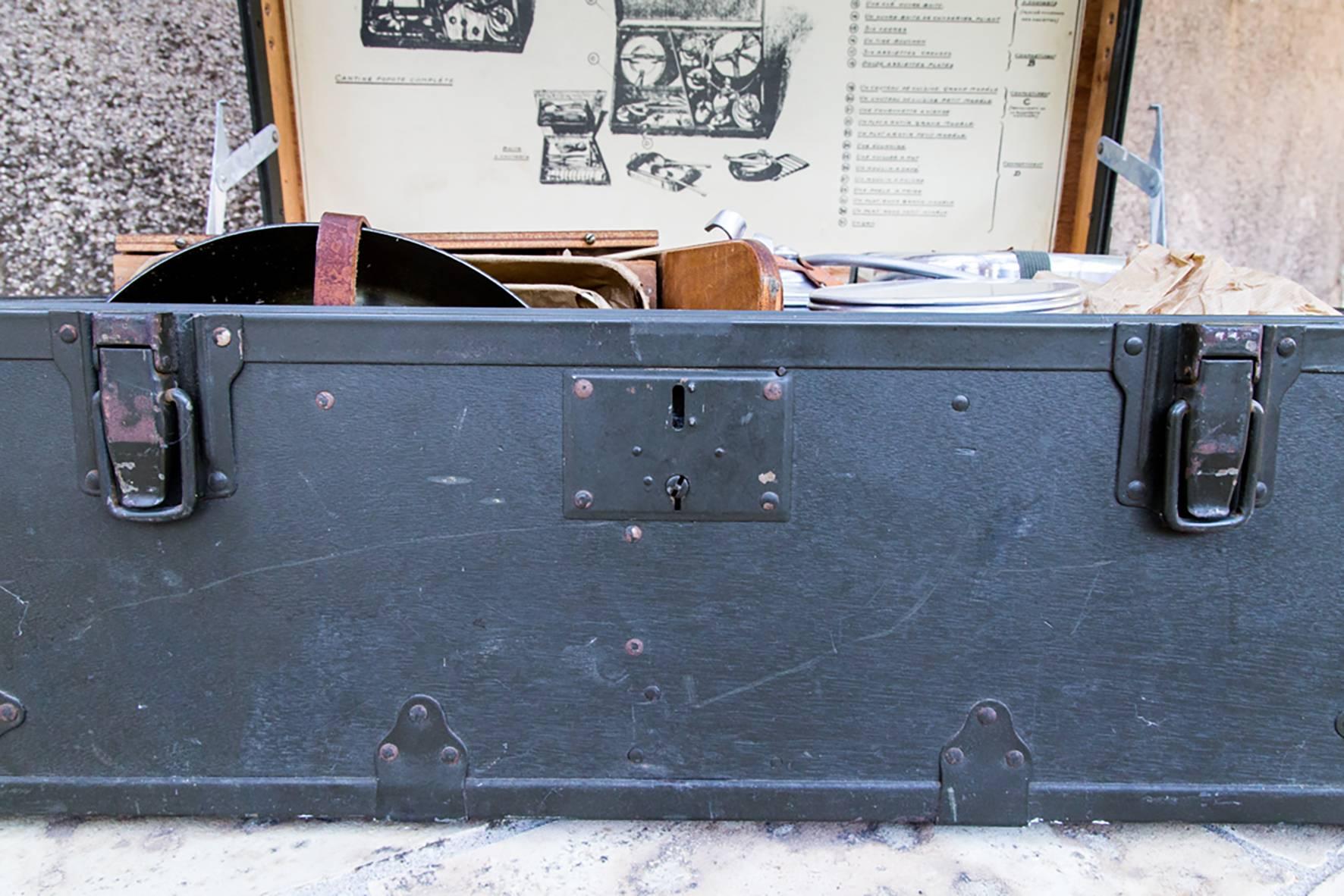 1950s, Full Military Chest, Painted Wood For Sale 2