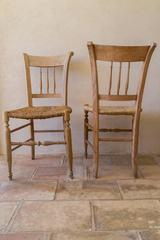 Ten Consulate Executive Chairs in Beech Wood and Straw