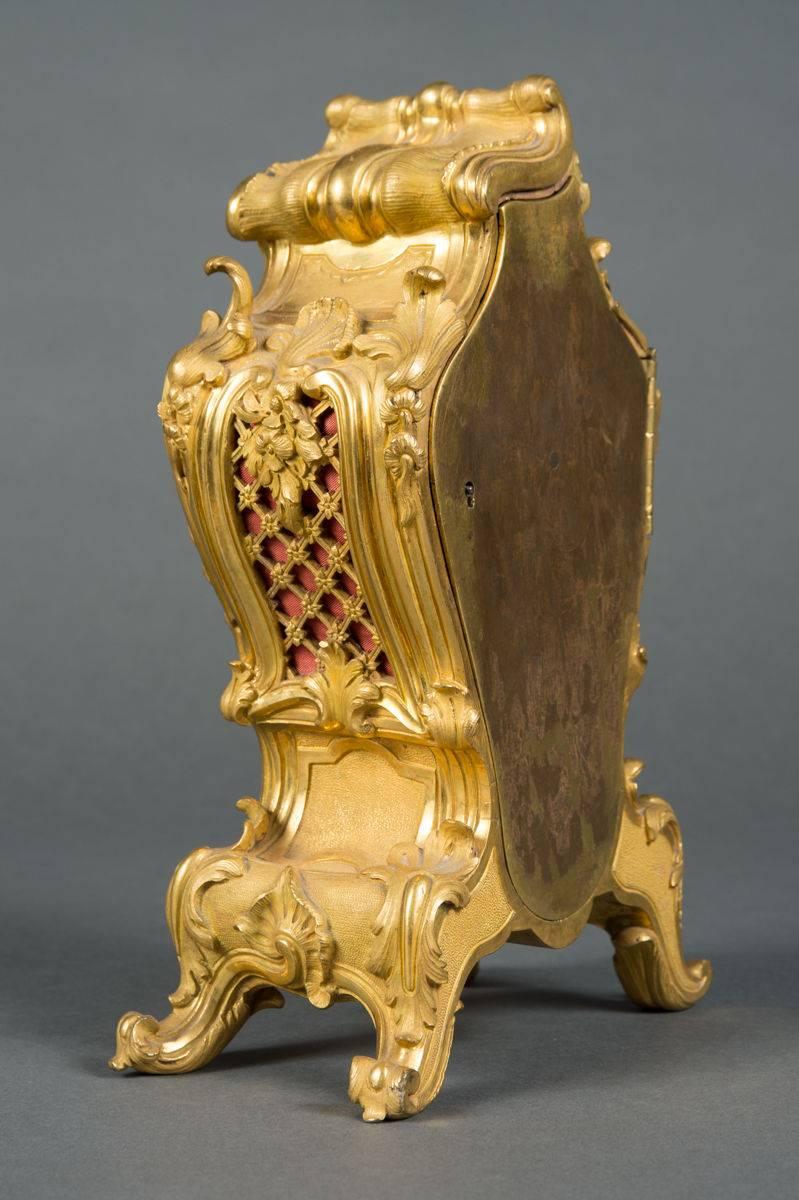 18th Century and Earlier A Rare 18th Century Ormolu Desk Clock by Etienne Le Noir, Paris For Sale