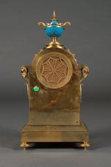 A French Antique Brass Mounted & Porcelain Painted 3-Piece Garniture Set