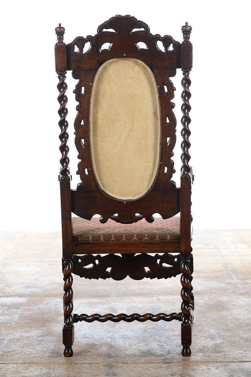 19th century English Renaissance set of 12 Dining Chairs w/Barley Twist 2
