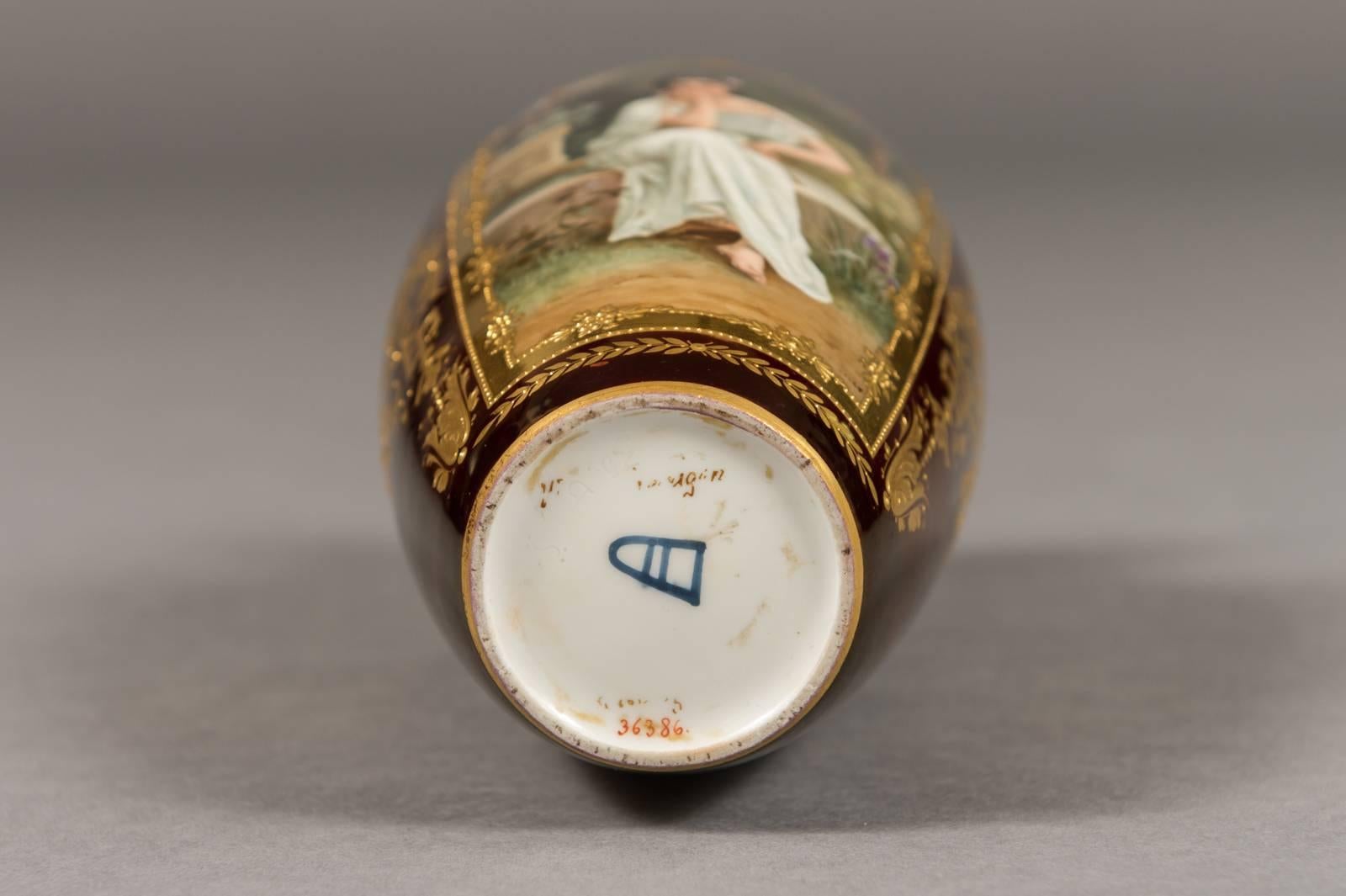 Late 19th Century Very Finely Painted Royal Vienna Hand Painted Portrait Vase, circa 1890