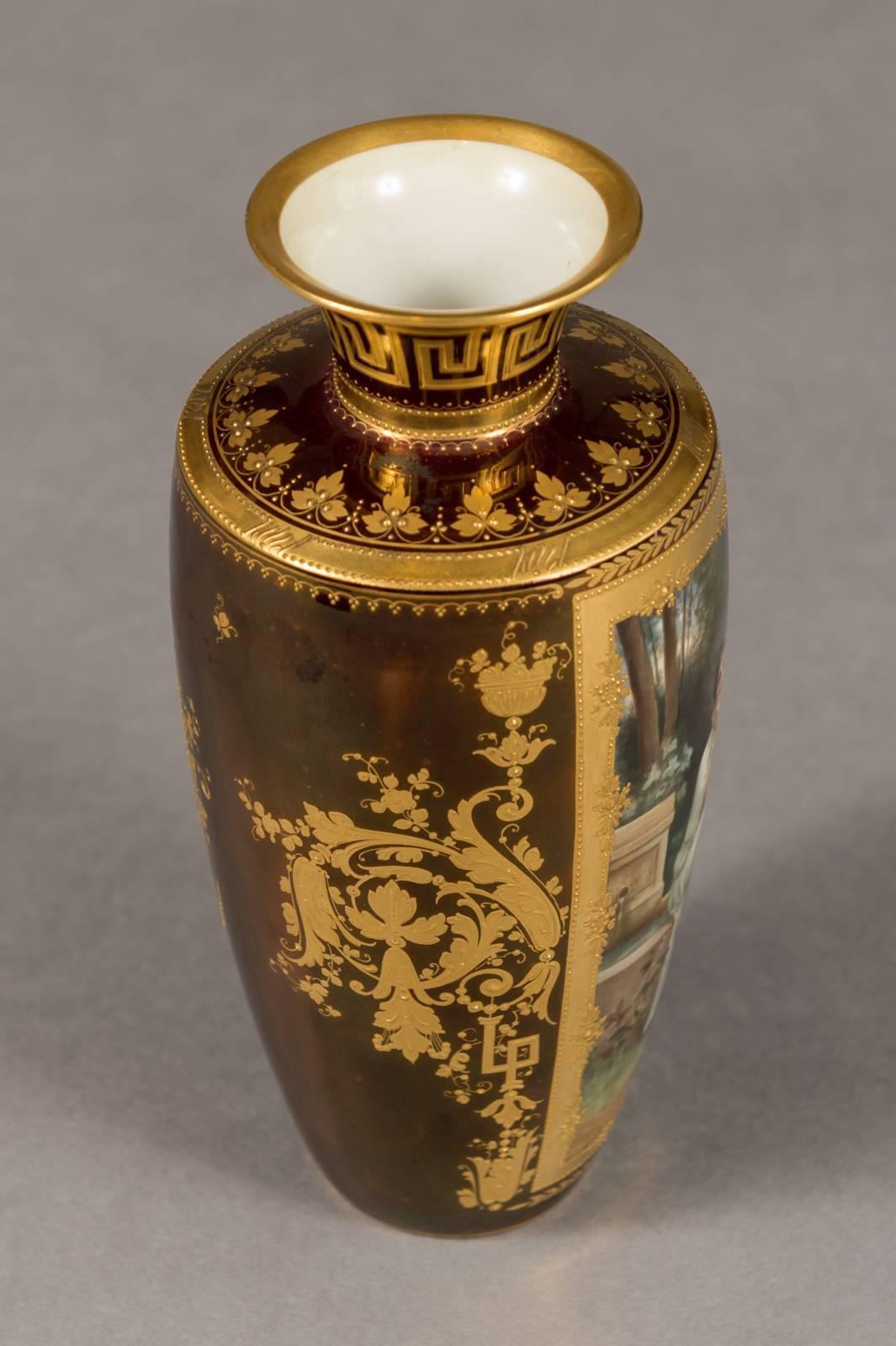 Very Finely Painted Royal Vienna Hand Painted Portrait Vase, circa 1890 1
