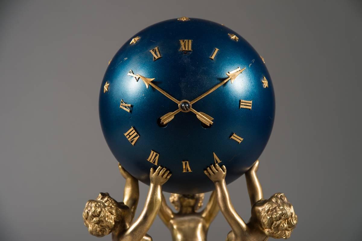 Fine French Napoleon III Gilt Bronze and White Marble Mantel Clock, 19th Century 4