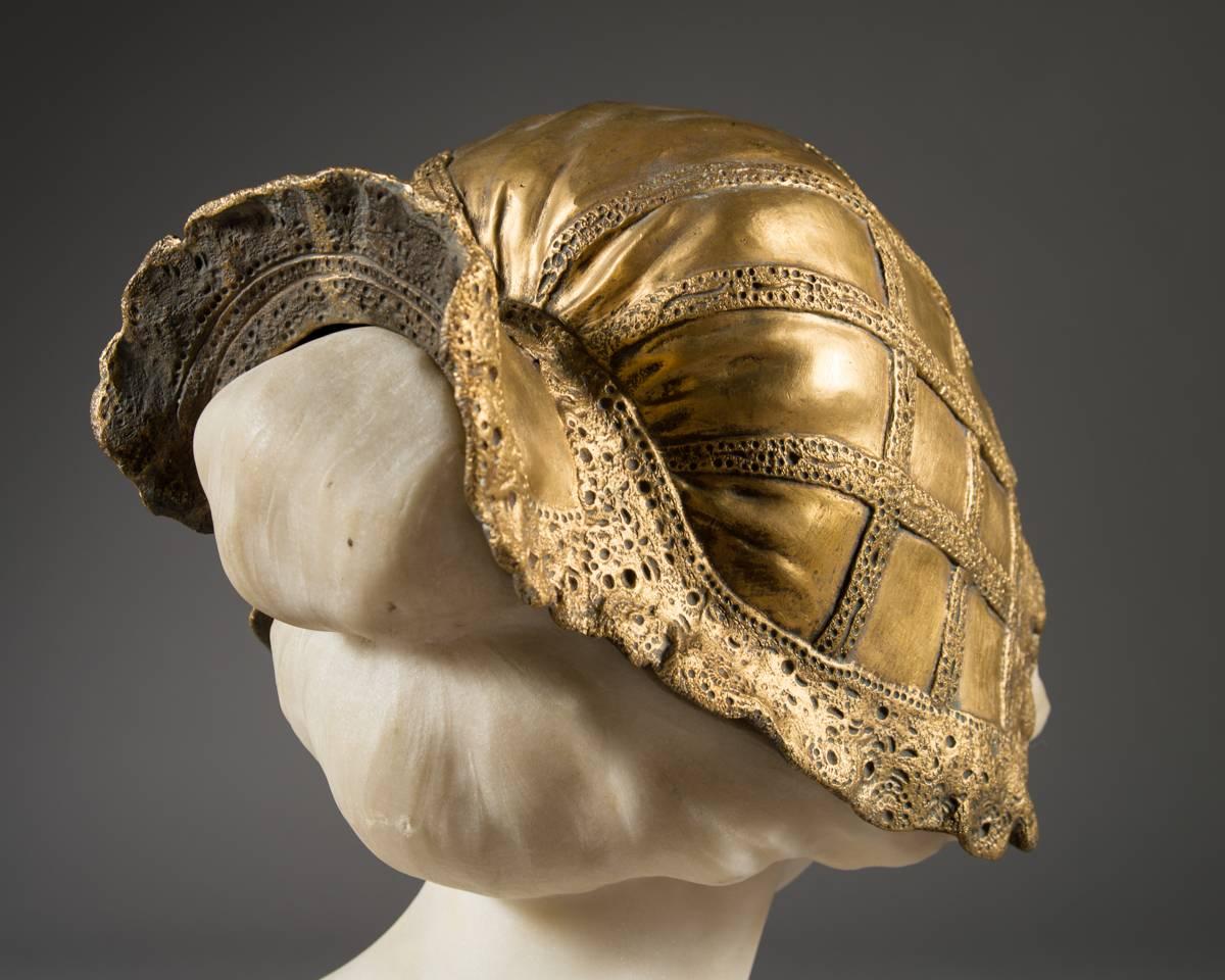 Affortunato Gory, Italian Gilt Bronze and Marble Bust, Late 19th Century, Signed 3