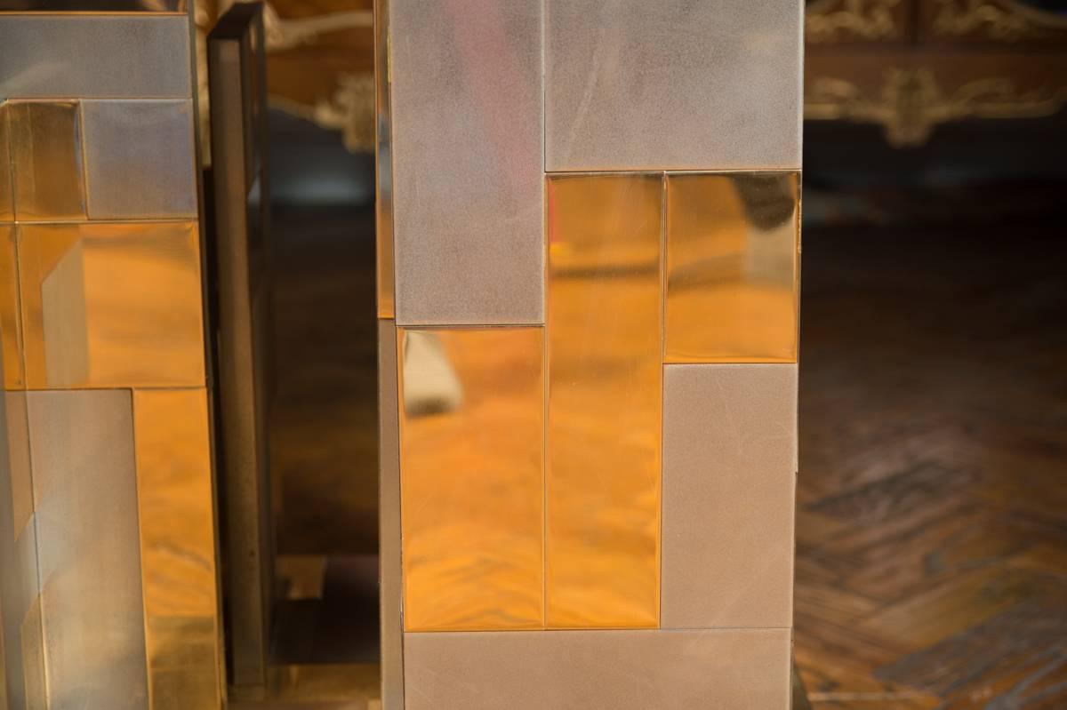 Américain Grande table Cityscape en laiton, chrome et verre Paul Evans, de style moderne du milieu du siècle dernier  en vente