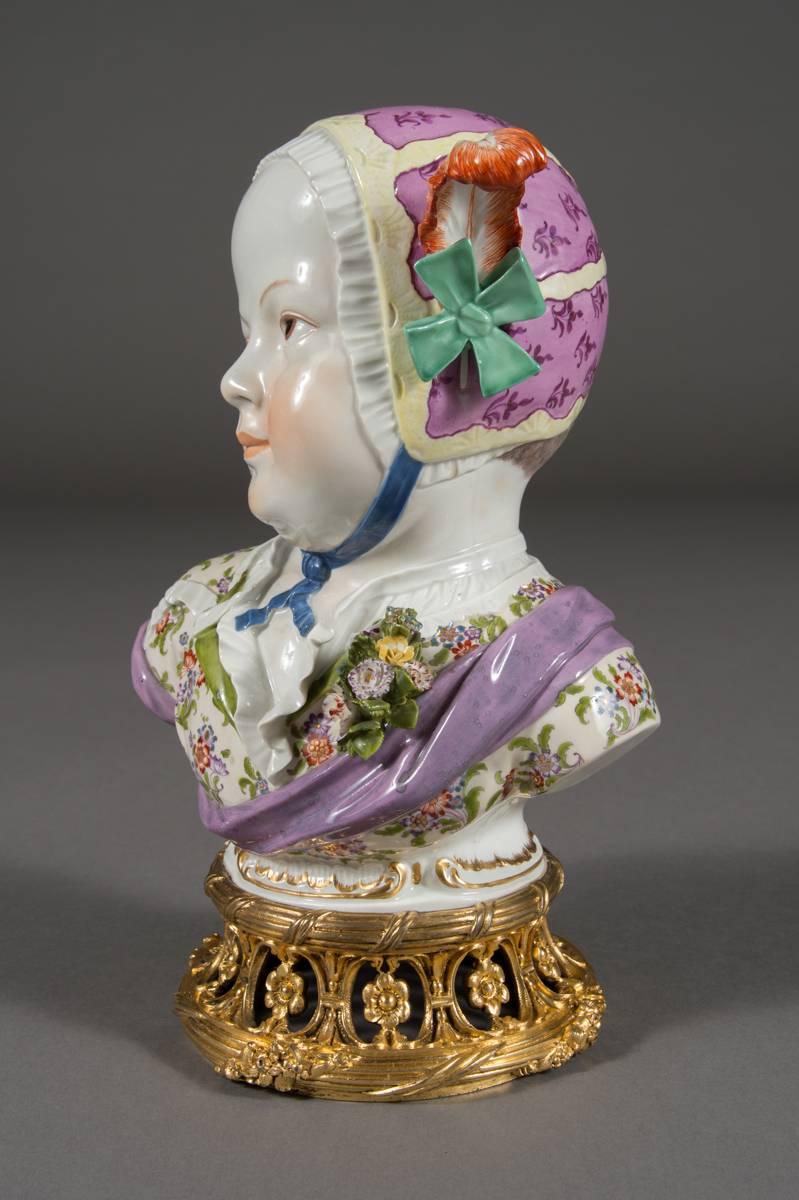 Antique Meissen Porcelain Portrait Bust of a Bourbon Child 2