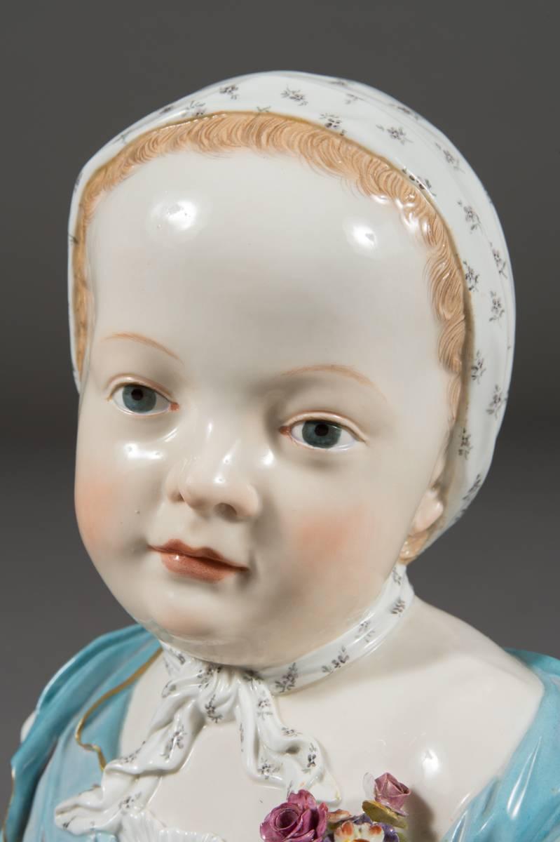 Meissen Porcelain Portrait Bust of a Bourbon Child 1