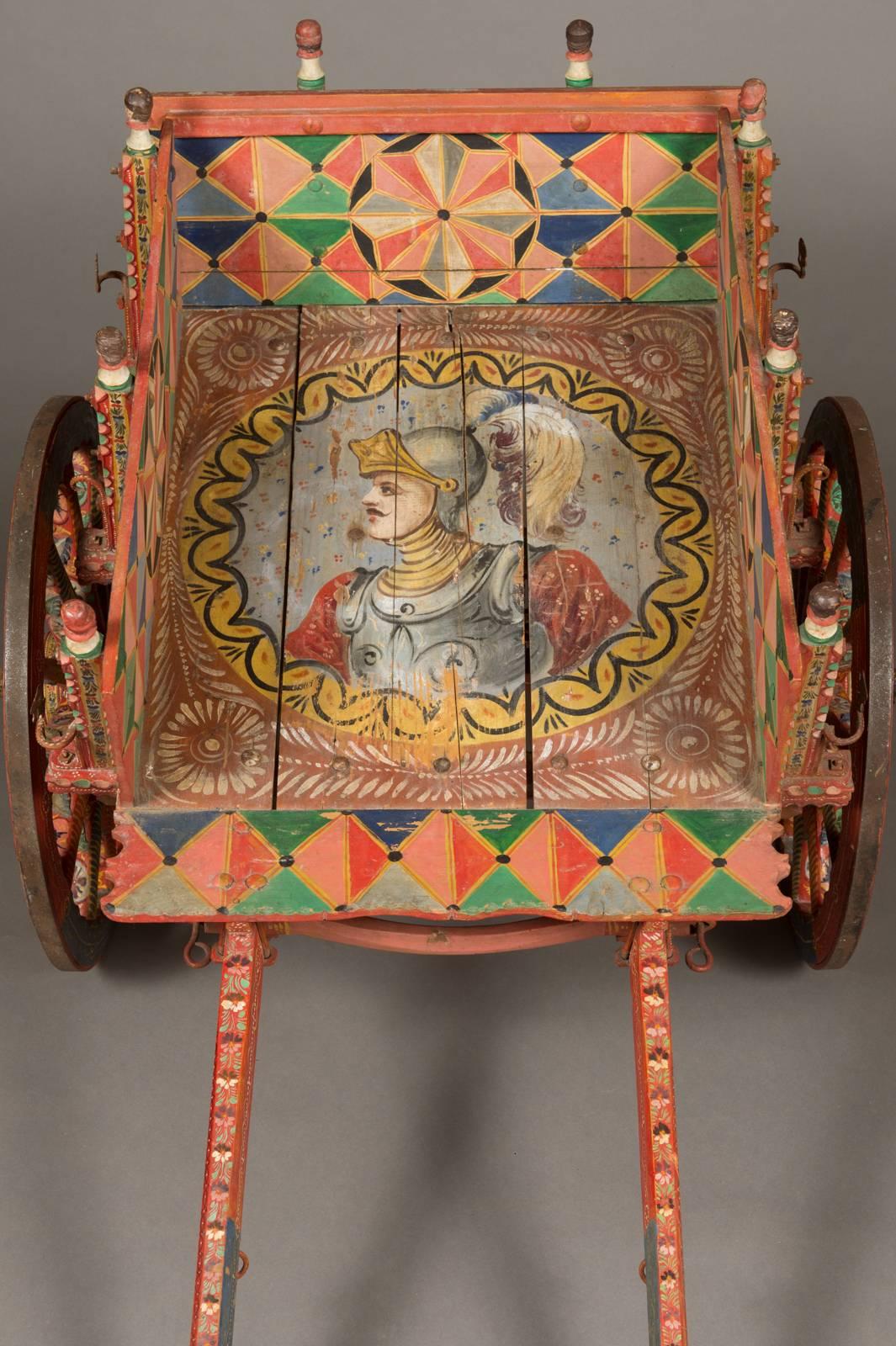 Iron Ornate and Colorful Italian Processional Donkey Cart, circa 1855