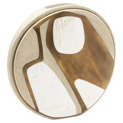 Modern Vase in Shagreen with Mother of Pearl and Brass Details by R&Y Augousti