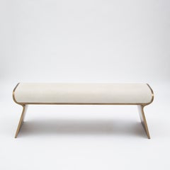 Bench in Shagreen with Bronze Patina Brass by Kifu Paris