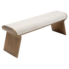 Bench in Shagreen with Bronze Patina Brass by Kifu Paris