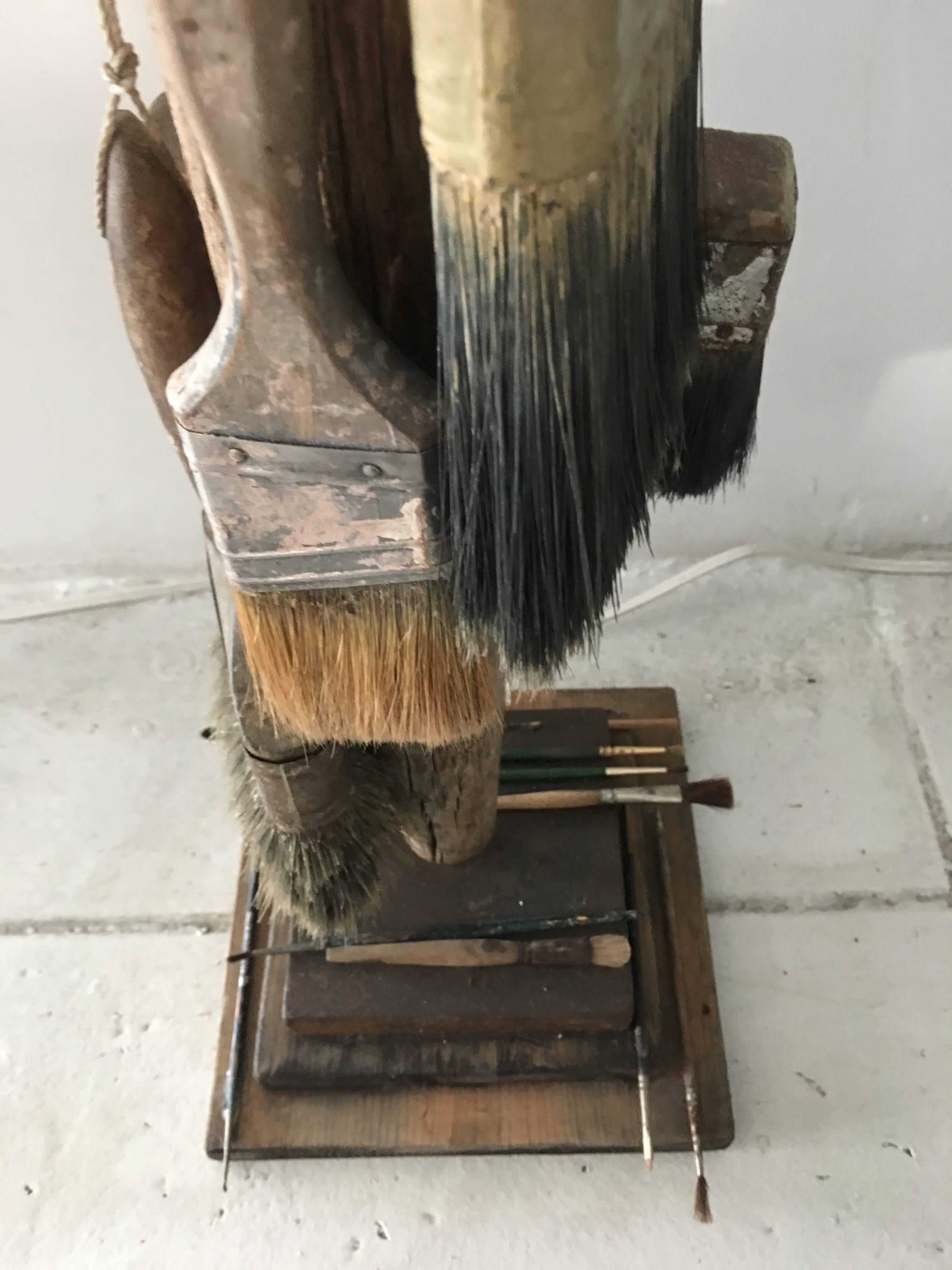 1940s Paint Brushes Sculpture In Good Condition In Los Angeles, CA