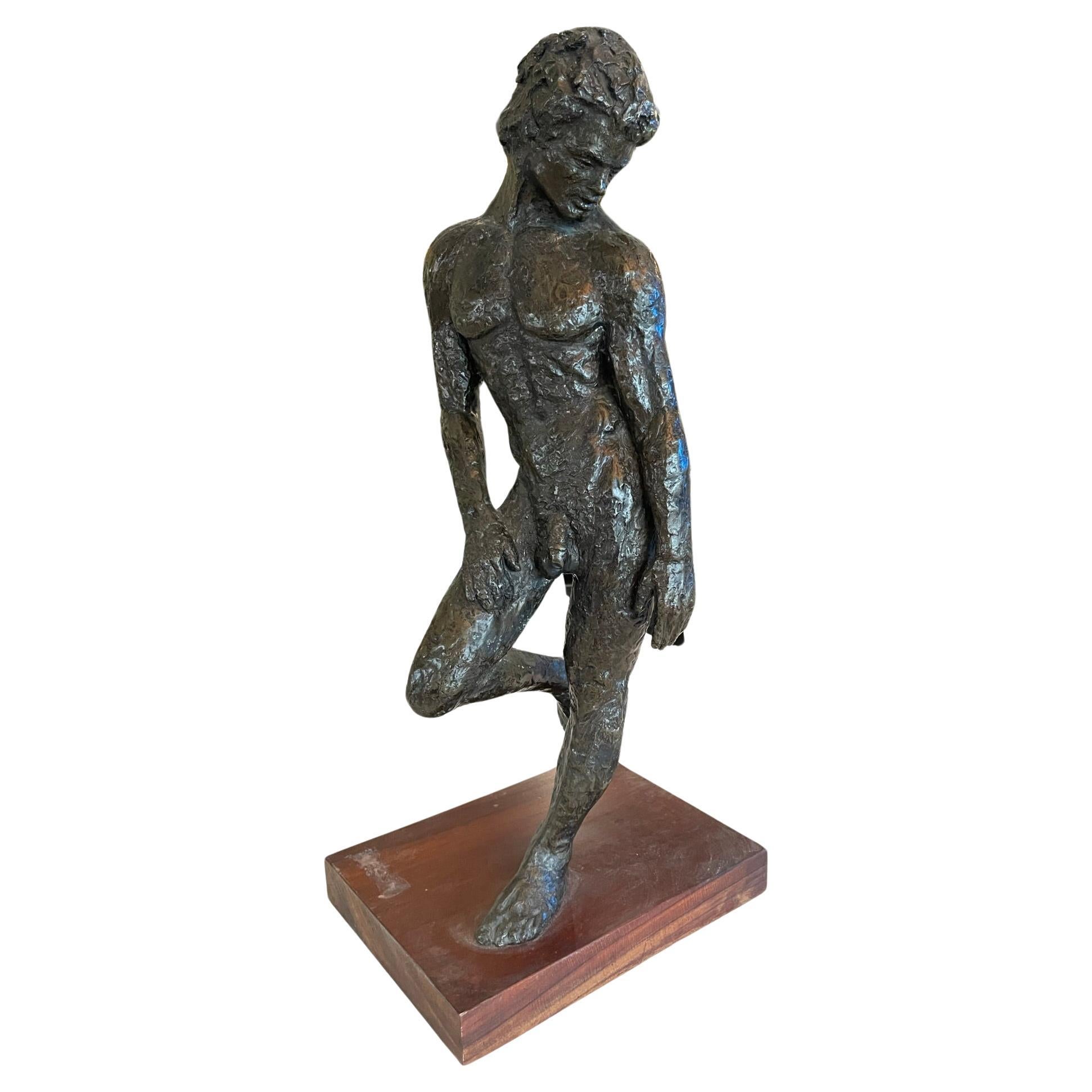 Solid Bronze Antinous Sculpture For Sale