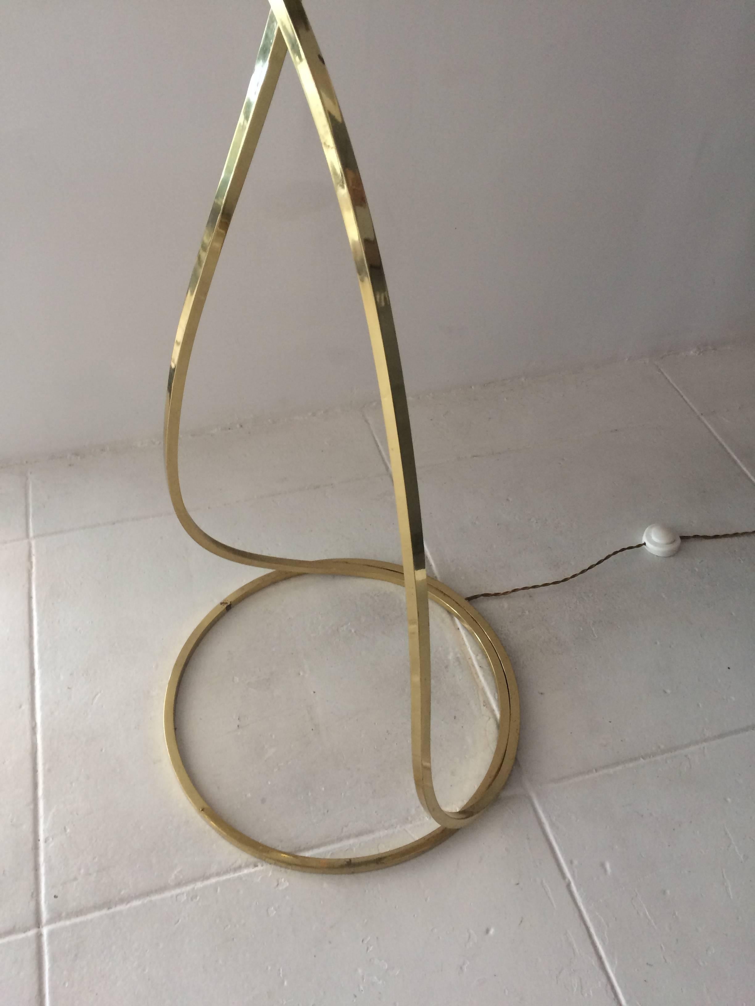 Tomaso Barbi Brass Leaf Italian Floor Lamp 2