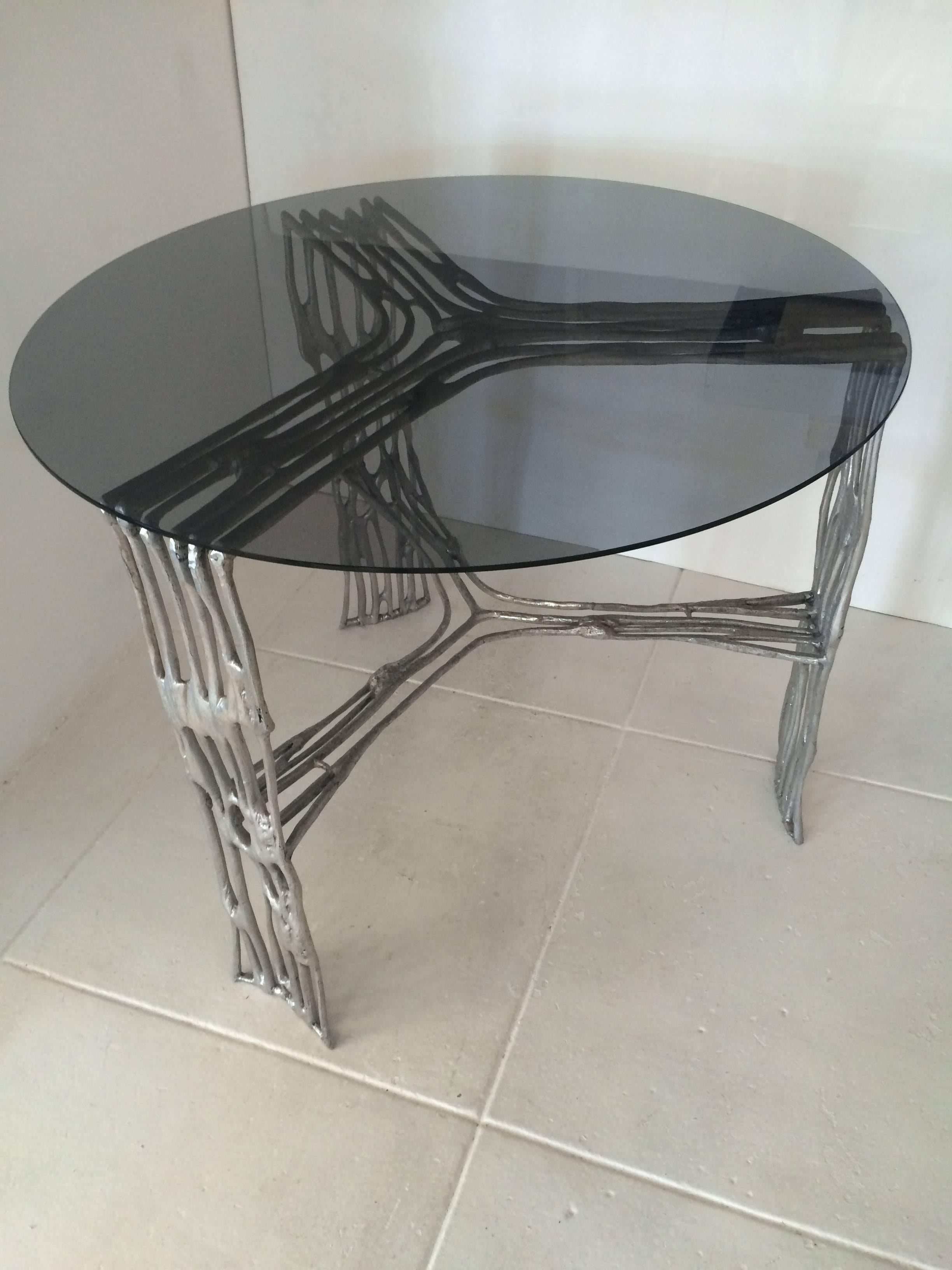 Arthur Court Aluminum Saguaro Table In Excellent Condition For Sale In Los Angeles, CA