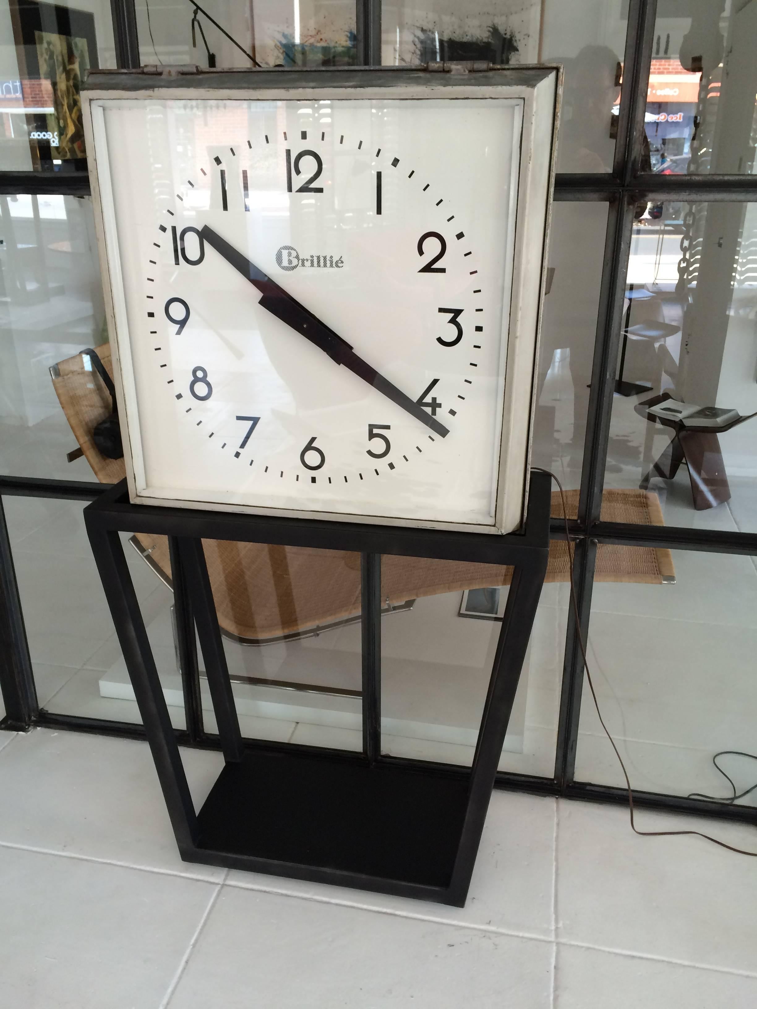 20th Century Double-Face Industrial French Clock, 1940s