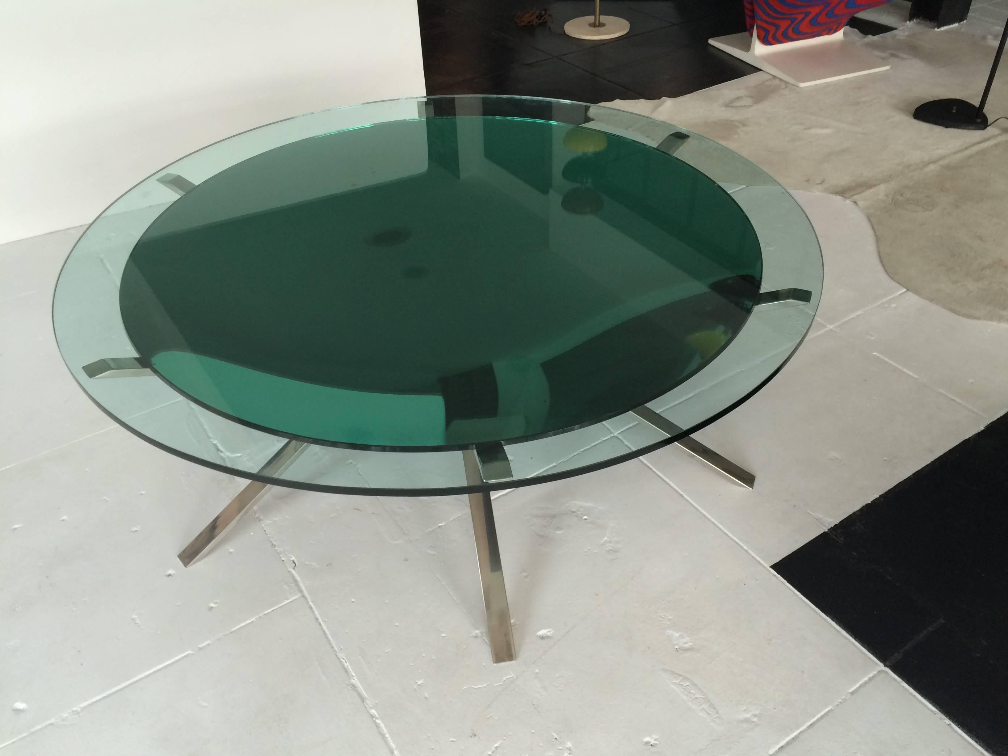 20th Century Italian Two-Layer Glass Coffee Table