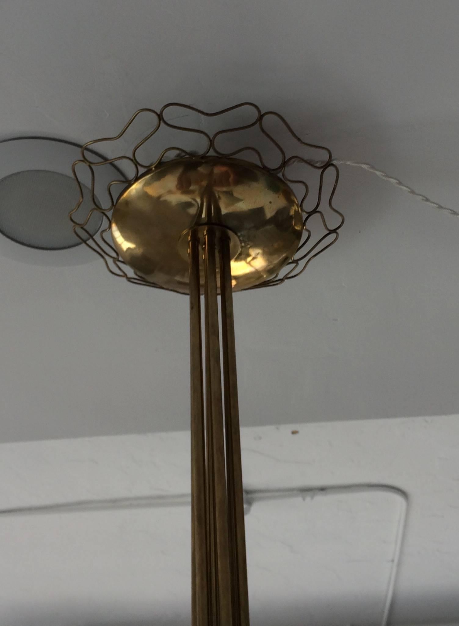 Seven Shade Italian Brass Drop Ceiling Light 2