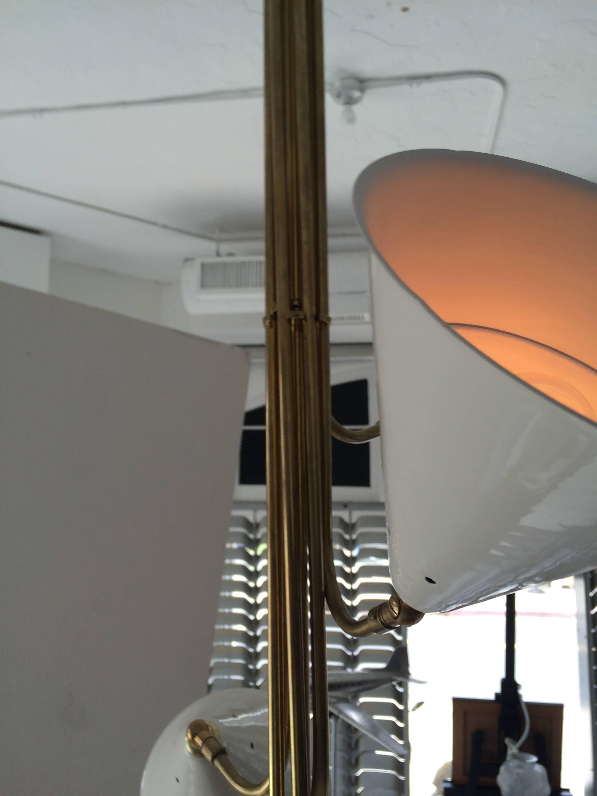 Seven Shade Italian Brass Drop Ceiling Light 3