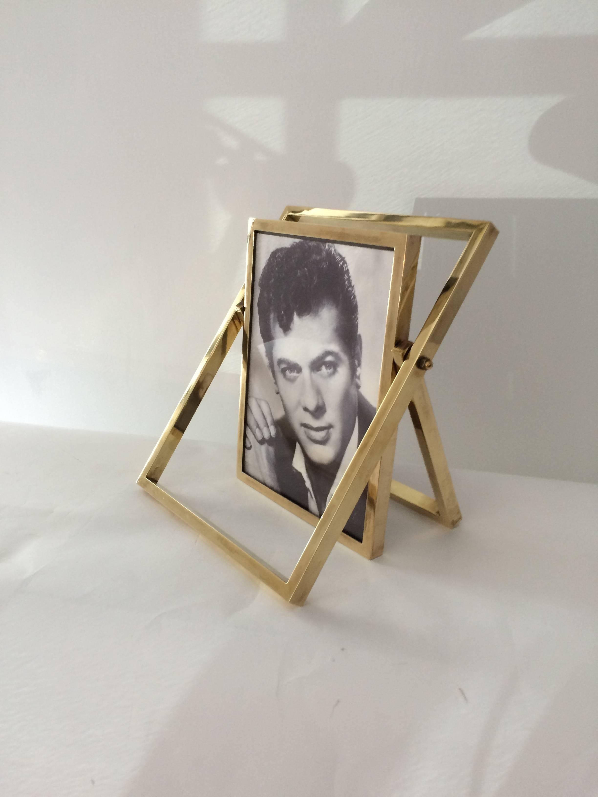 French Brass Picture Frame, 1970s In Excellent Condition In Los Angeles, CA