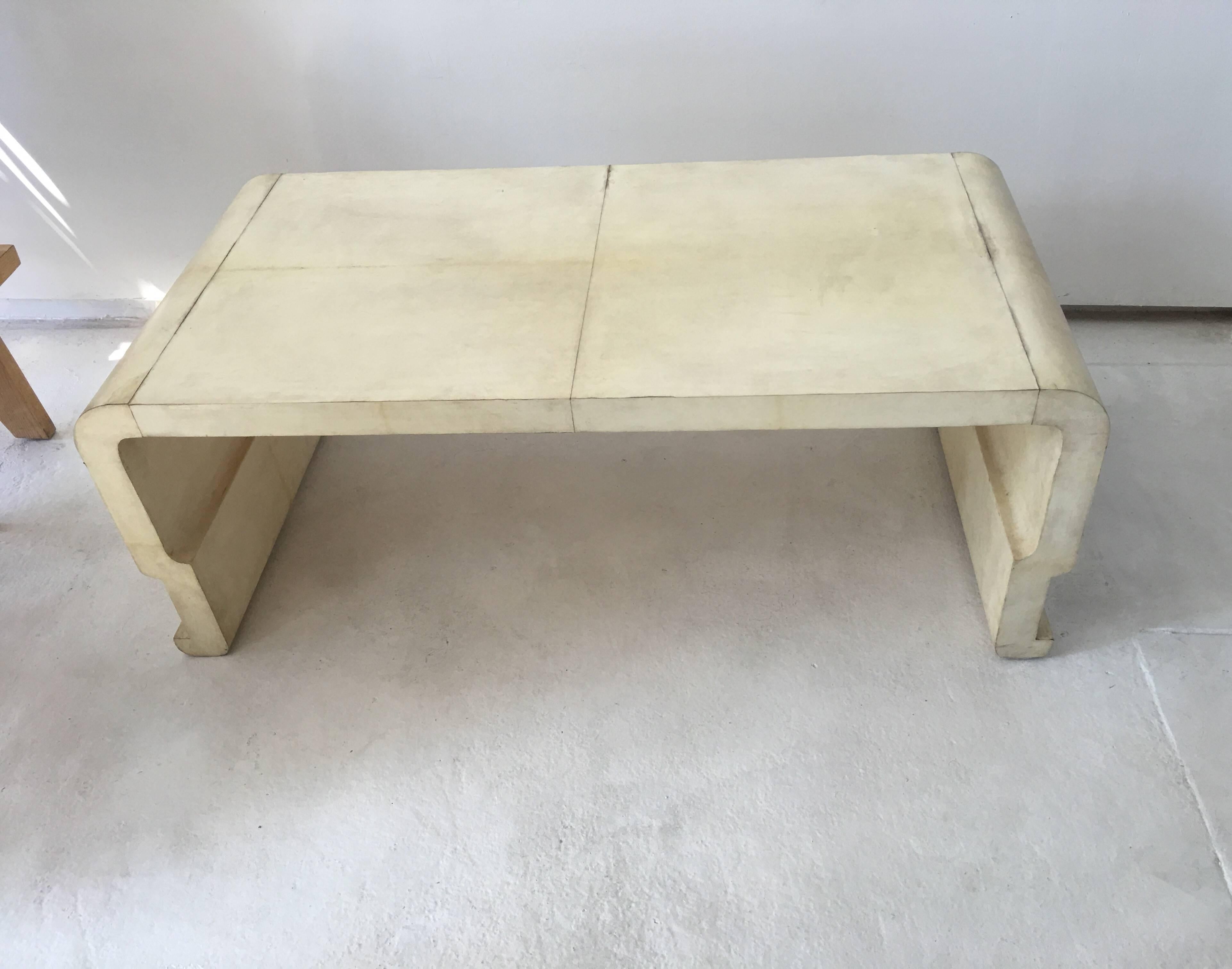 Italian Parchment Coffee Table In Good Condition In Los Angeles, CA