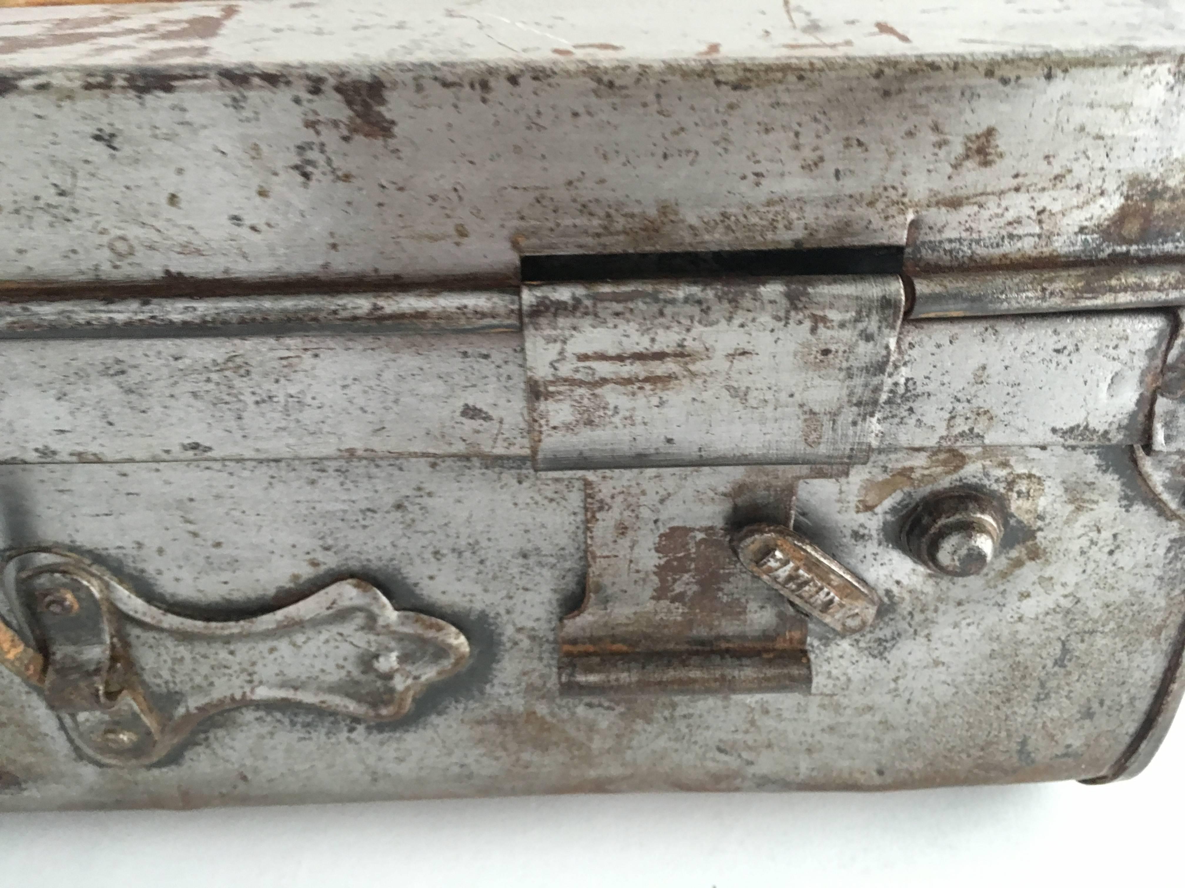 antique metal suitcase