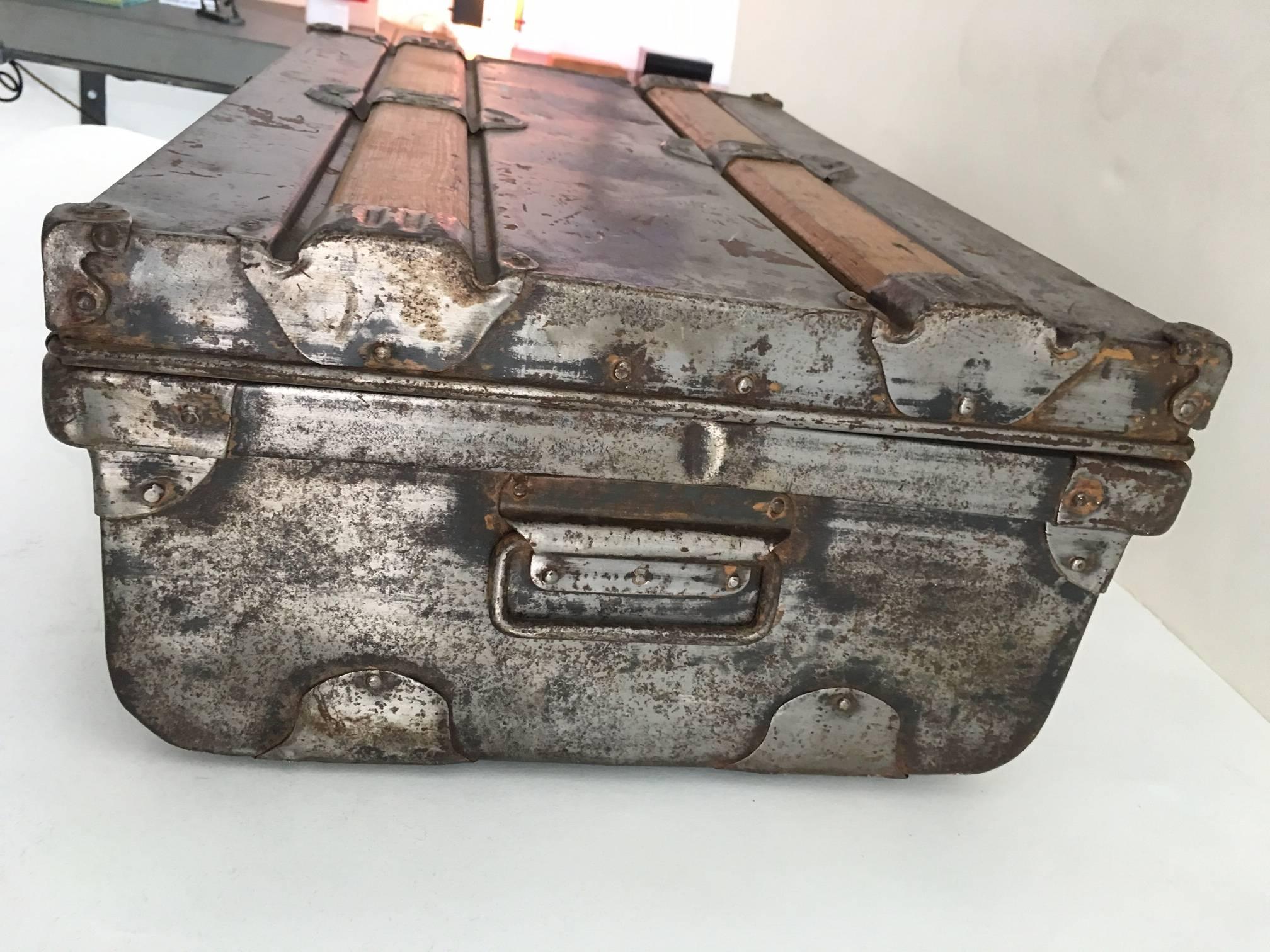 1930s Metal Suitcase For Sale 1