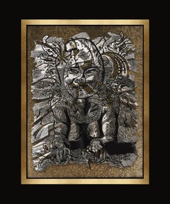 Michael Verkholantsev "Scythian" 1/1 Museum-Grade Silk & Gold Thread Fiber Art