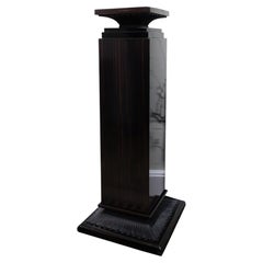 Alexander’s Collection High-Gloss Ebony Neoclassical Solid Wood Pedestal