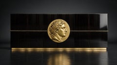 Alexanders Collection 24K Gold & Ebony Neoclassical Floating Credenza