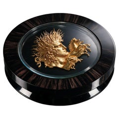 Feb-Apollo Art Deco Macassar Ebony & 24K Gold Leaf Low Cocktail Table