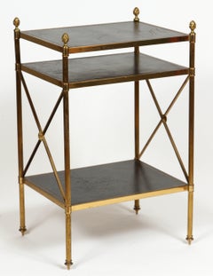Maison Baguès Leather Top Side Tables