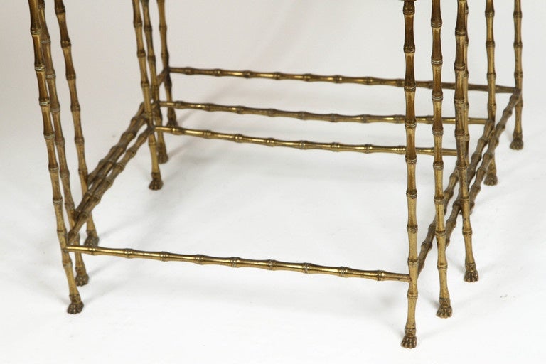 Maison Baguès Opaline Glass Nesting Tables In Good Condition For Sale In Los Angeles, CA