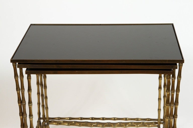 Maison Baguès Opaline Glass Nesting Tables For Sale 4